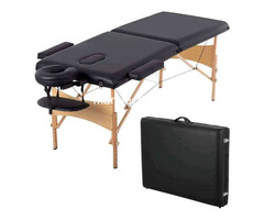 Massage, Therapy and Hospital Bed: wood and metal